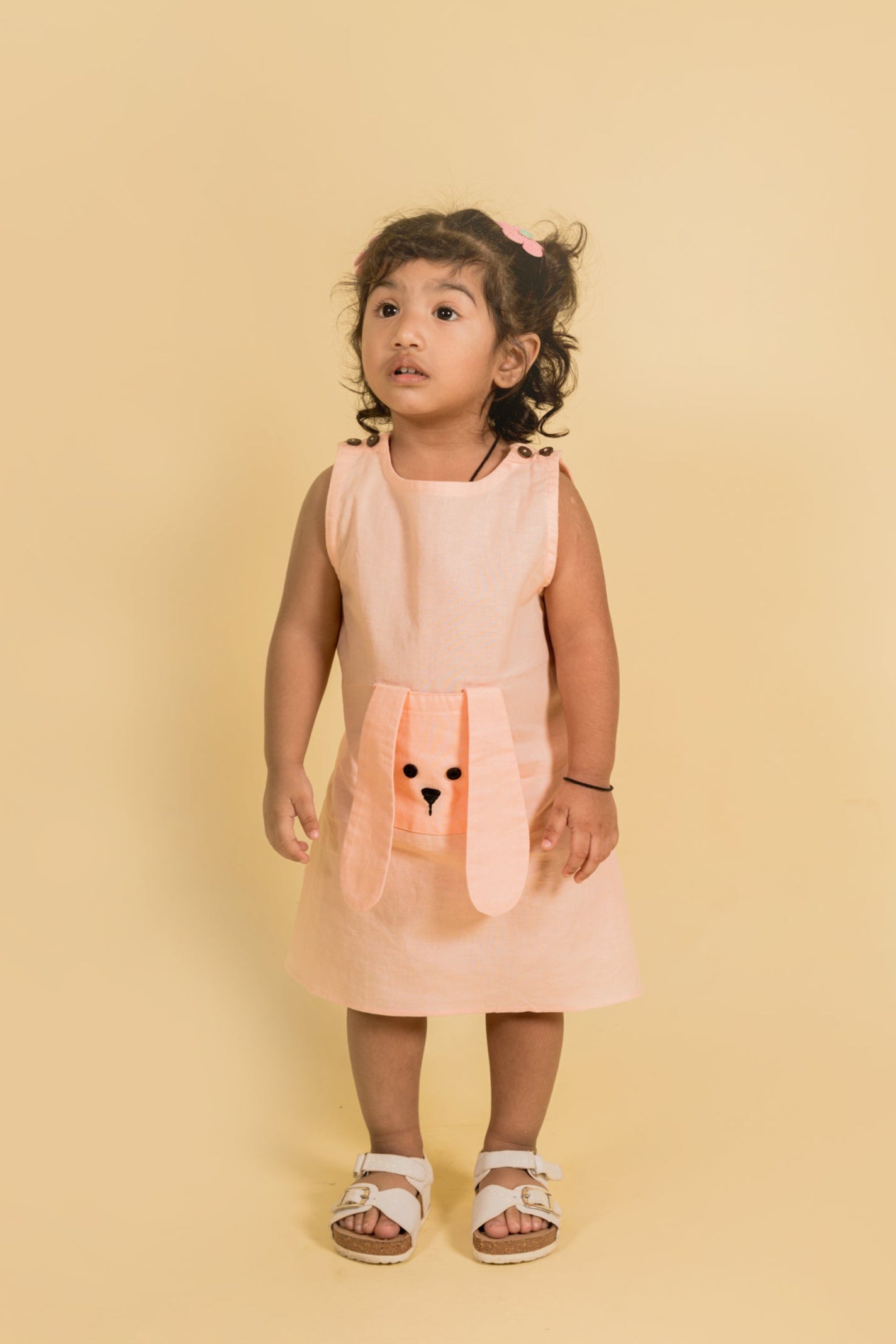 Bunny Pocket Peach Frock