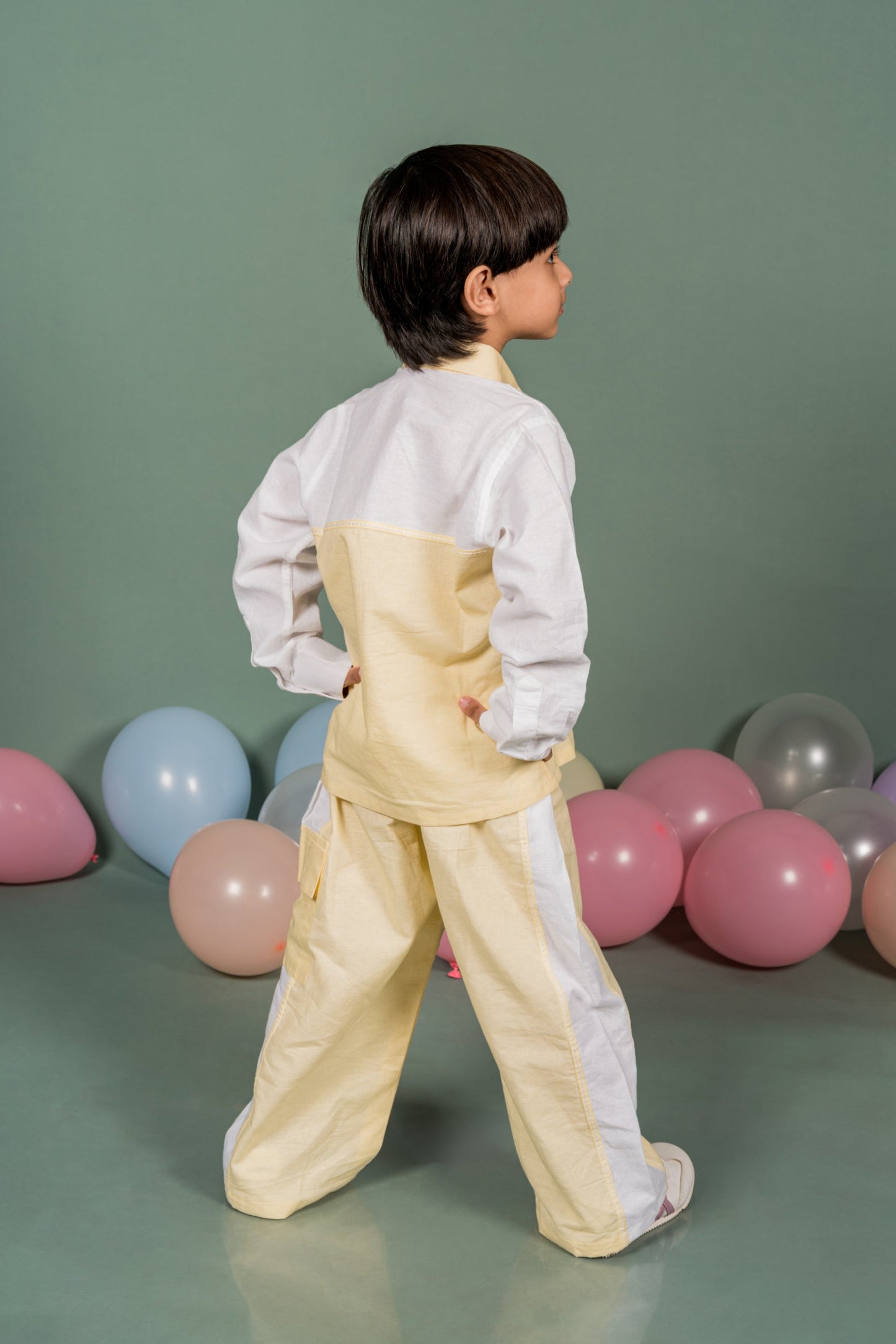 Giraffe Yellow White Shirt Pant Set