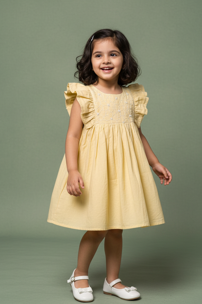 Embroidered Yellow Frock