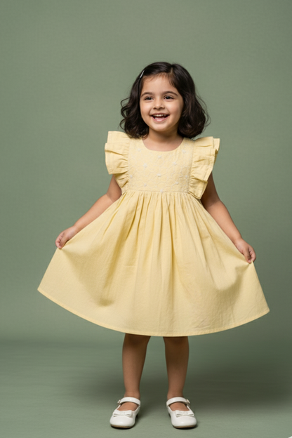 Embroidered Yellow Frock