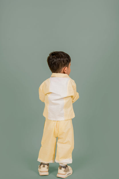 Yellow White Shirt Pant Set