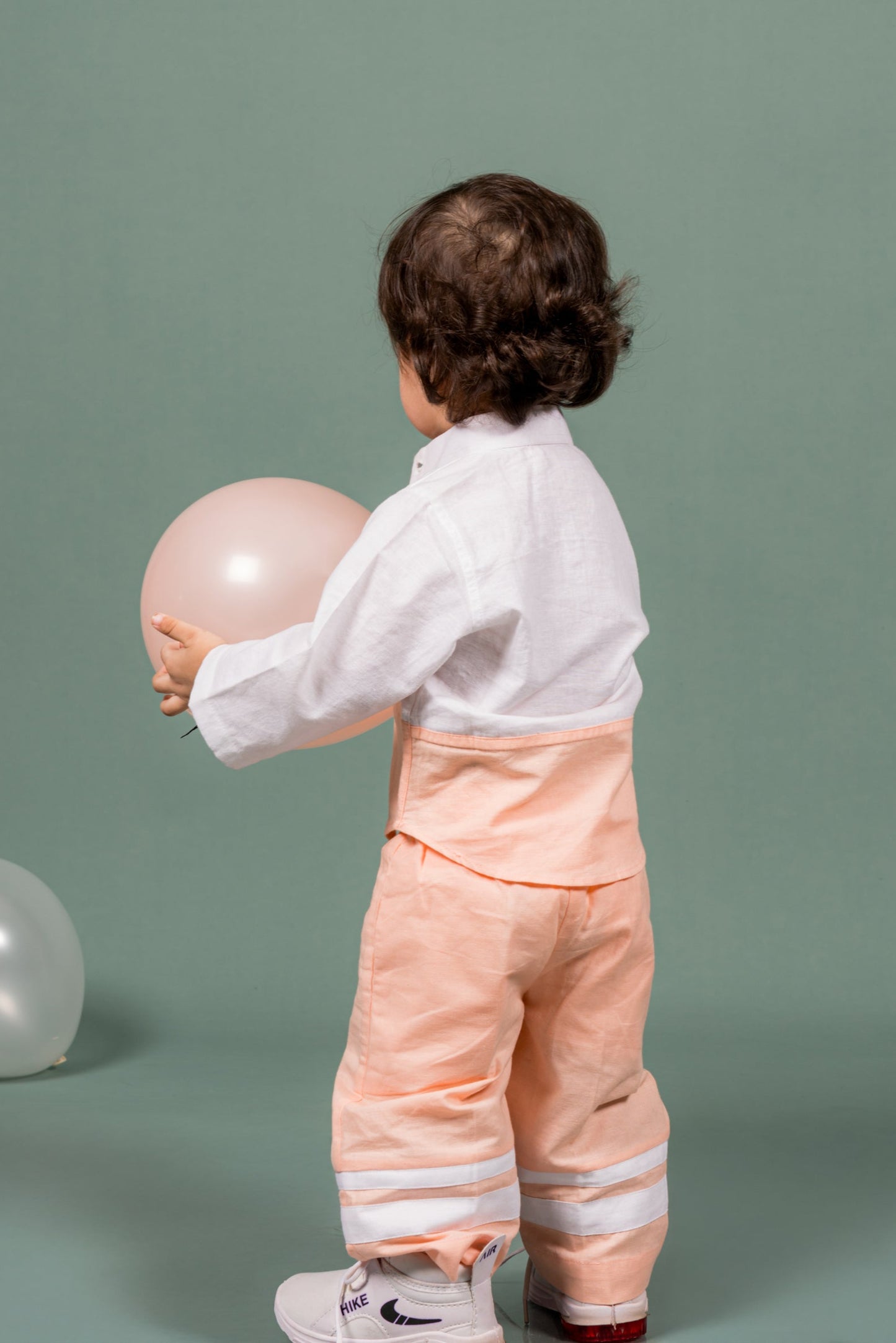 Little Dreamer Peach White Shirt Pant set
