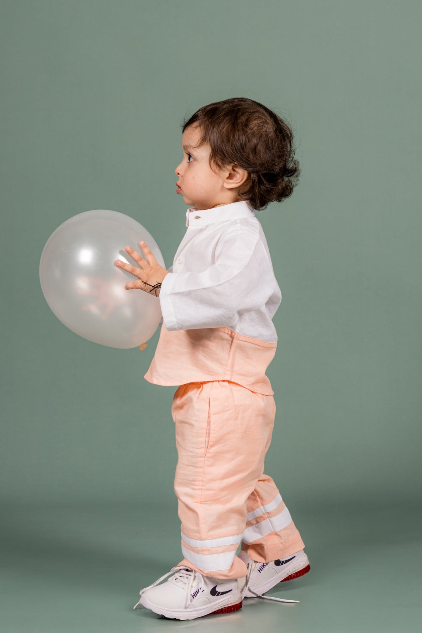 Little Dreamer Peach White Shirt Pant set