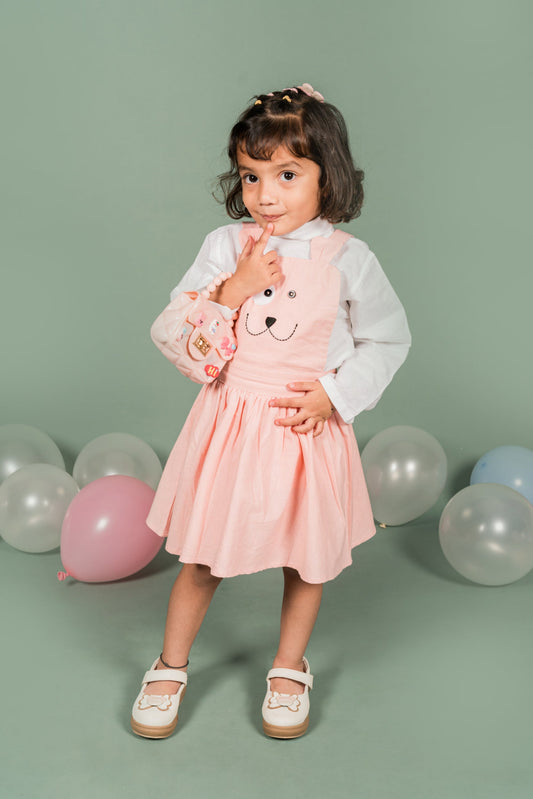 Suspender Pink White Frock