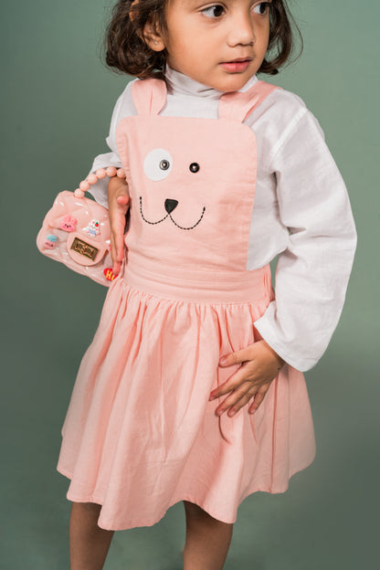 Suspender Pink White Frock
