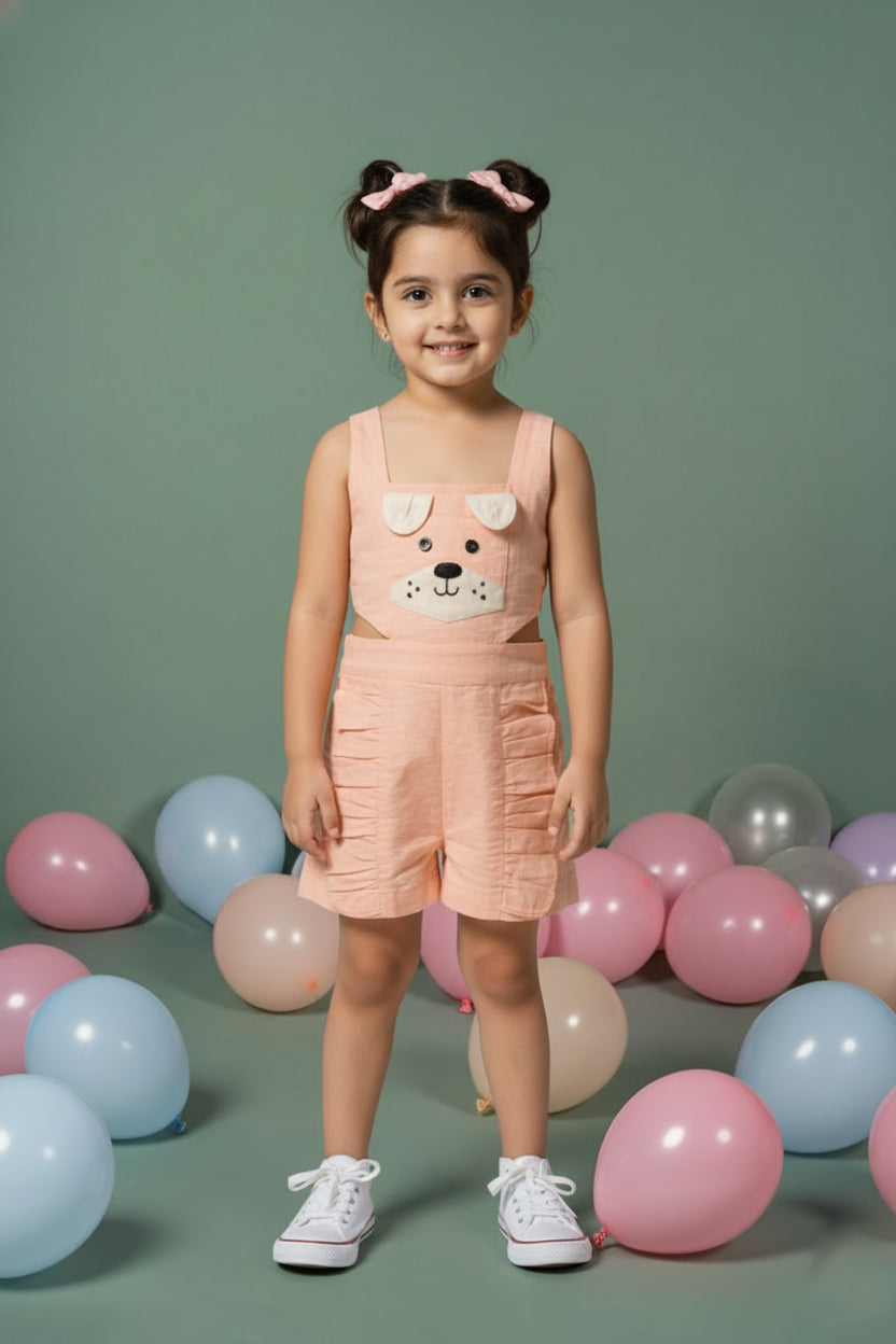 Puppy Peach Jumpsuit