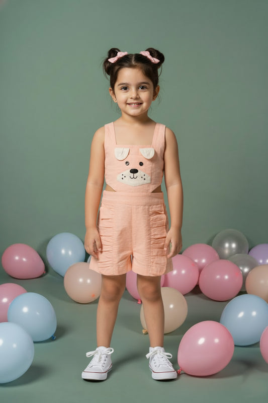 Puppy Peach Jumpsuit